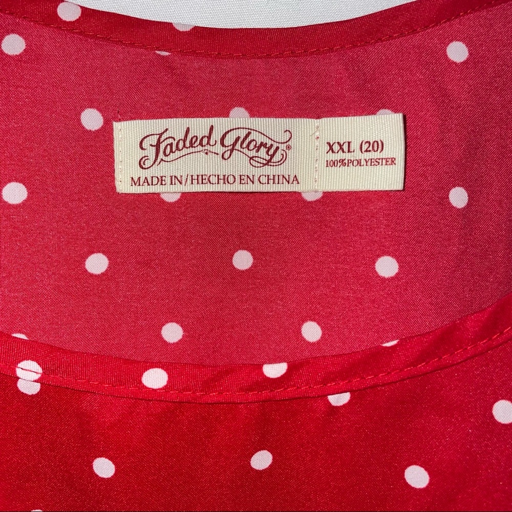 Faded Glory Red Polka dot Tank Top - Picture 3 of 6